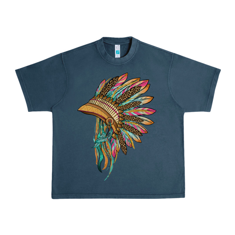 Indian Leopard Headdress Urban Heavy Tee by BarkalooDesign | Teevron