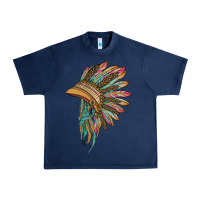 Navy indian leopard headdress Urban Heavy Tee - BarkalooDesign
