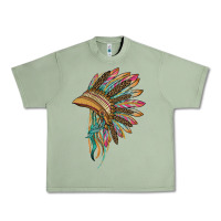 Oil Green indian leopard headdress Urban Heavy Tee - BarkalooDesign