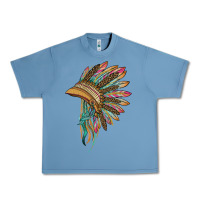 Pebble Blue indian leopard headdress Urban Heavy Tee - BarkalooDesign