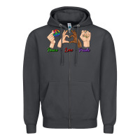 Smoke Peace Love Pride Zipper Hoodie - BundleAndBundleShop