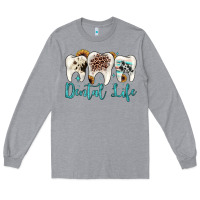 Heather Grey dental life Long Sleeve Tee - JahusDesignShop
