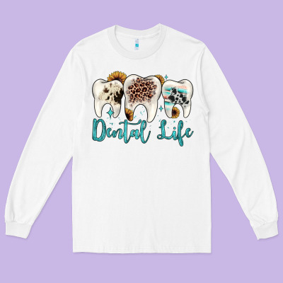 Dental Life Long Sleeve Tee Designed By Jahusdesignshop