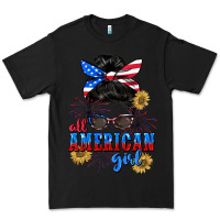 Black All American girl 4th of July Premium Tee - CowGirlArtShop