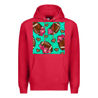 Cardinal American Football roses and hearts Premium Hoodie - NancyCooperArtShop