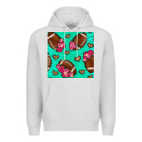 Dove Grey American Football roses and hearts Premium Hoodie - NancyCooperArtShop