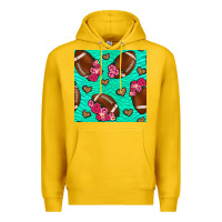 Lemon American Football roses and hearts Premium Hoodie - NancyCooperArtShop
