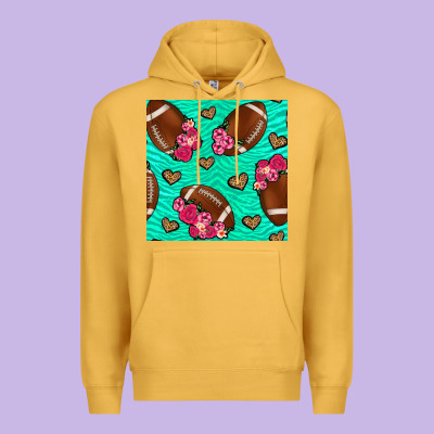 American Football Roses And Hearts Premium Hoodie Designed By Nancycooperartshop
