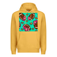 Mustard American Football roses and hearts Premium Hoodie - NancyCooperArtShop