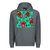 Rock American Football roses and hearts Premium Hoodie - NancyCooperArtShop