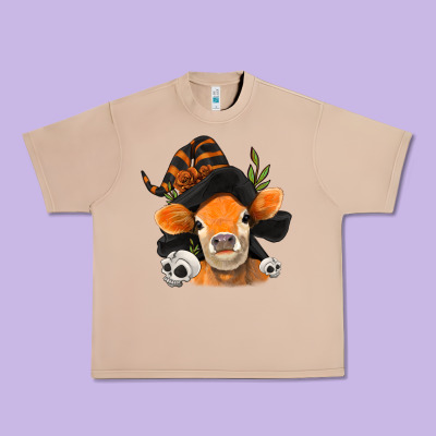 Halloween Witch Cow Urban Heavy Tee Designed By Jasminsmagicworld