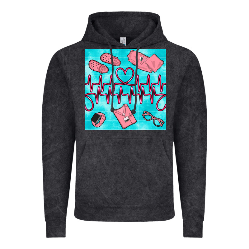 Nurse Heart Beat Seamless Pattern Vintage Hoodie by BundleAndBundleShop | Teevron