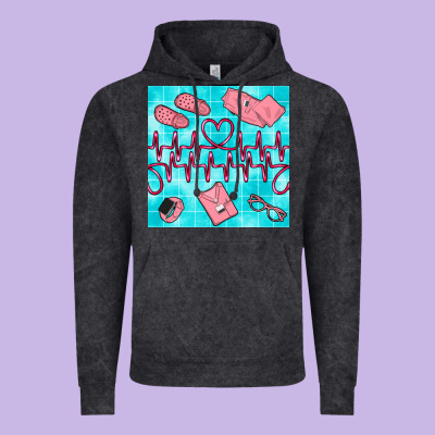 Nurse Heart Beat Seamless Pattern Vintage Hoodie Designed By Bundleandbundleshop