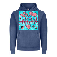 Vintage Denim nurse heart beat seamless pattern Vintage Hoodie - BundleAndBundleShop