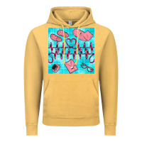Vintage Mustard nurse heart beat seamless pattern Vintage Hoodie - BundleAndBundleShop