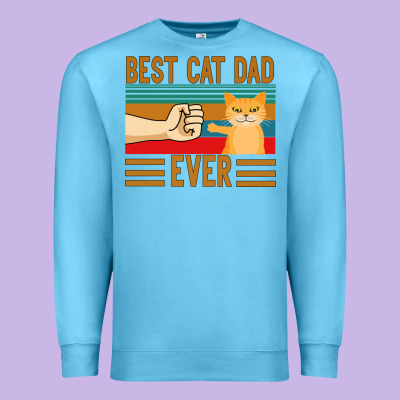 Best Cat Dad Ever Premium Sweatshirt Designed By Bettercallsaul