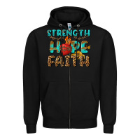 Black Strength Hope Faith Zipper Hoodie - BundleAndBundleShop