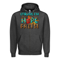 Charcoal Heather Strength Hope Faith Zipper Hoodie - BundleAndBundleShop