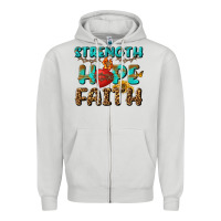 Dove Grey Strength Hope Faith Zipper Hoodie - BundleAndBundleShop