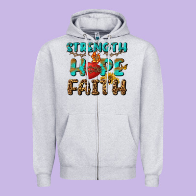 Strength Hope Faith Zipper Hoodie Designed By Bundleandbundleshop