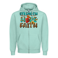 Seafoam Strength Hope Faith Zipper Hoodie - BundleAndBundleShop