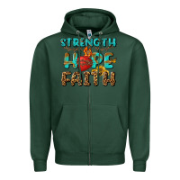 Sports Green Strength Hope Faith Zipper Hoodie - BundleAndBundleShop