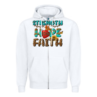 White Strength Hope Faith Zipper Hoodie - BundleAndBundleShop