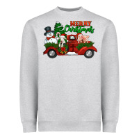 Heather Grey merry christmas snowman and farm animals truck Heavyweight Sweatshirt - Jasminsmagicworld
