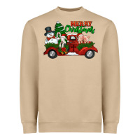 Mushroom merry christmas snowman and farm animals truck Heavyweight Sweatshirt - Jasminsmagicworld