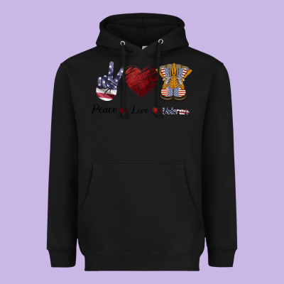 Peace Love Veteran Heavyweight Hoodie Designed By Bettercallsaul