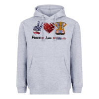 Heather Grey Peace Love Veteran Heavyweight Hoodie - Bettercallsaul