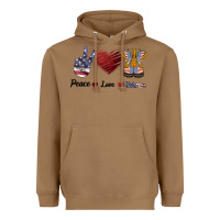 Toasted Coconut Peace Love Veteran Heavyweight Hoodie - Bettercallsaul