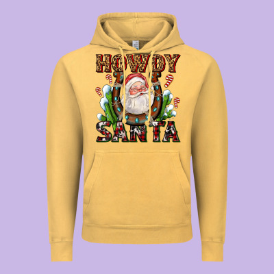 Howdy Santa Vintage Hoodie Designed By Adodesignshop