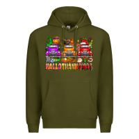 Army Green Hallothanksmas trucks Premium Hoodie - texasbilliewilder