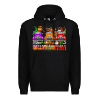 Black Hallothanksmas trucks Premium Hoodie - texasbilliewilder