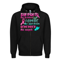 Black Support The Lighters Admire The Survivors Remember The Angels Zipper Hoodie - BundleAndBundleShop