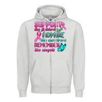 Dove Grey Support The Lighters Admire The Survivors Remember The Angels Zipper Hoodie - BundleAndBundleShop