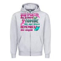 Heather Grey Support The Lighters Admire The Survivors Remember The Angels Zipper Hoodie - BundleAndBundleShop