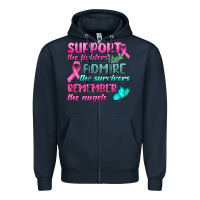 Navy Support The Lighters Admire The Survivors Remember The Angels Zipper Hoodie - BundleAndBundleShop