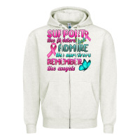 Oatmeal Heather Support The Lighters Admire The Survivors Remember The Angels Zipper Hoodie - BundleAndBundleShop
