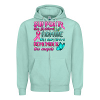 Seafoam Support The Lighters Admire The Survivors Remember The Angels Zipper Hoodie - BundleAndBundleShop