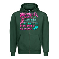 Sports Green Support The Lighters Admire The Survivors Remember The Angels Zipper Hoodie - BundleAndBundleShop