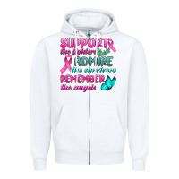 White Support The Lighters Admire The Survivors Remember The Angels Zipper Hoodie - BundleAndBundleShop