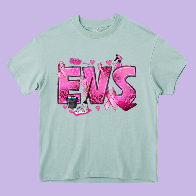 Environmental Services Breast Cancer Heavy Core Tee Designed By Texasbilliewilder