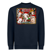 Navy merry christmas goats Heavyweight Sweatshirt - Jasminsmagicworld