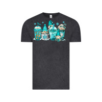 Vintage Black winter christmas gnomes coffee cups Vintage Tee - Jasminsmagicworld