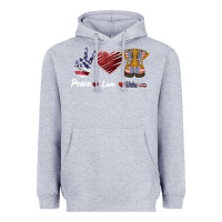 Heather Grey Peace Love Veteran Heavyweight Hoodie - Bettercallsaul