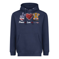 Navy Peace Love Veteran Heavyweight Hoodie - Bettercallsaul
