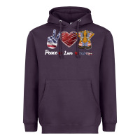 Plum Peace Love Veteran Heavyweight Hoodie - Bettercallsaul