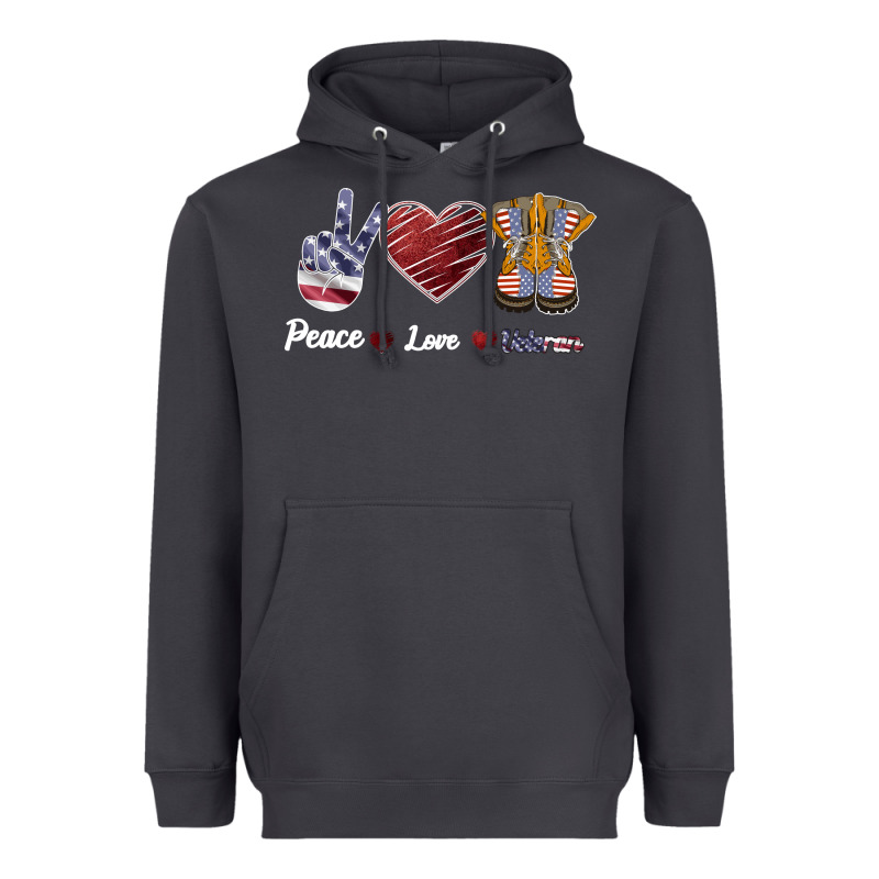 Peace Love Veteran Heavyweight Hoodie by Bettercallsaul | Teevron